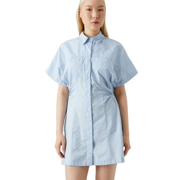 Abercrombie & Fitch Women's Button Shirt Dress blue Plain Turn-down collar - Picture 5 of 12
